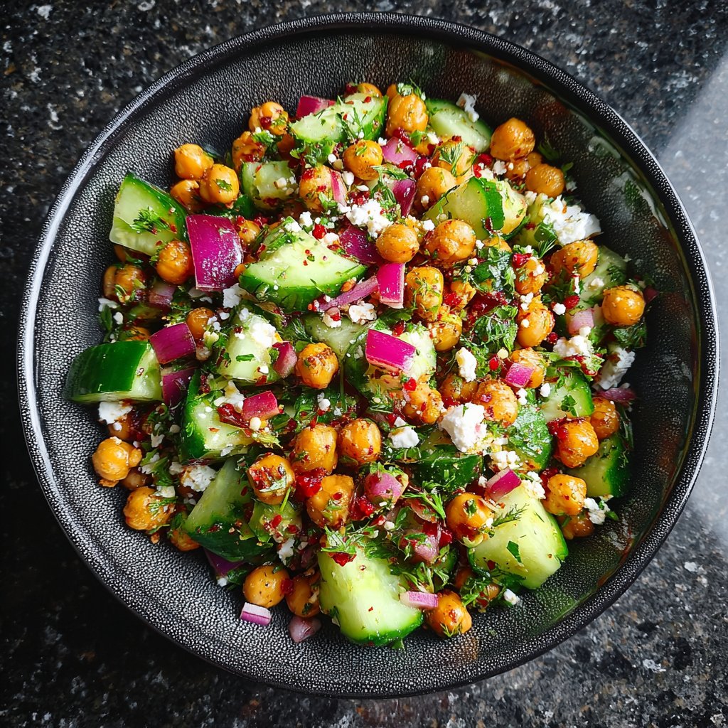 Crunchy Chickpea & Cucumber Salad