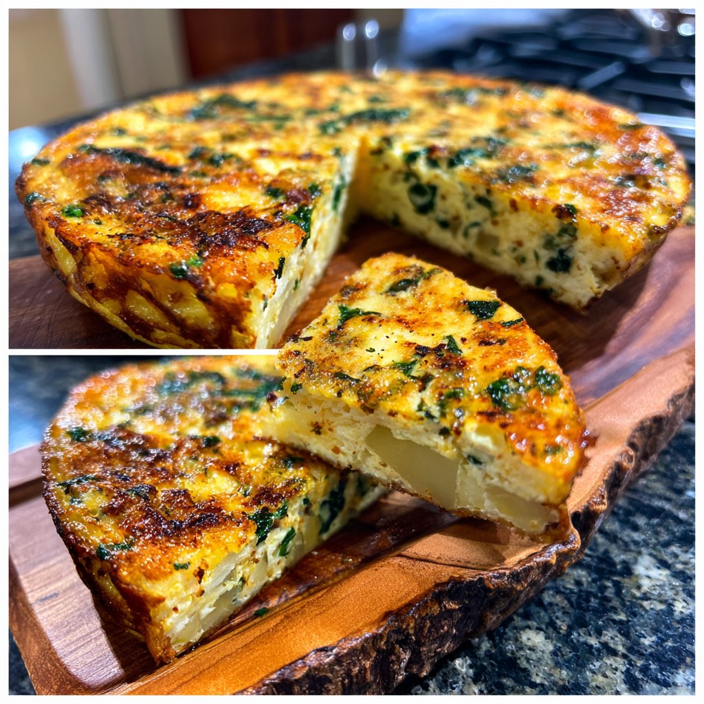 Airfryer Potato and Spinach Frittata