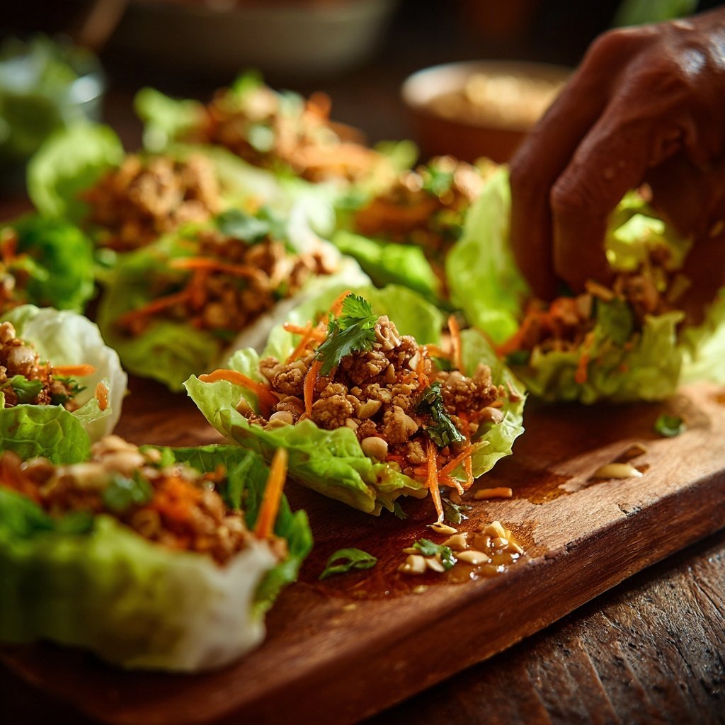 Thai Chicken Lettuce Wraps