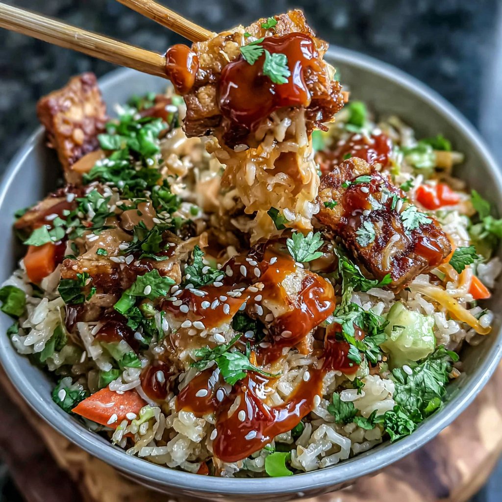Tempeh Satay Rice Bowl
