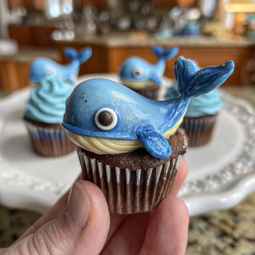 Whimsical Whale Cupcake Toppers