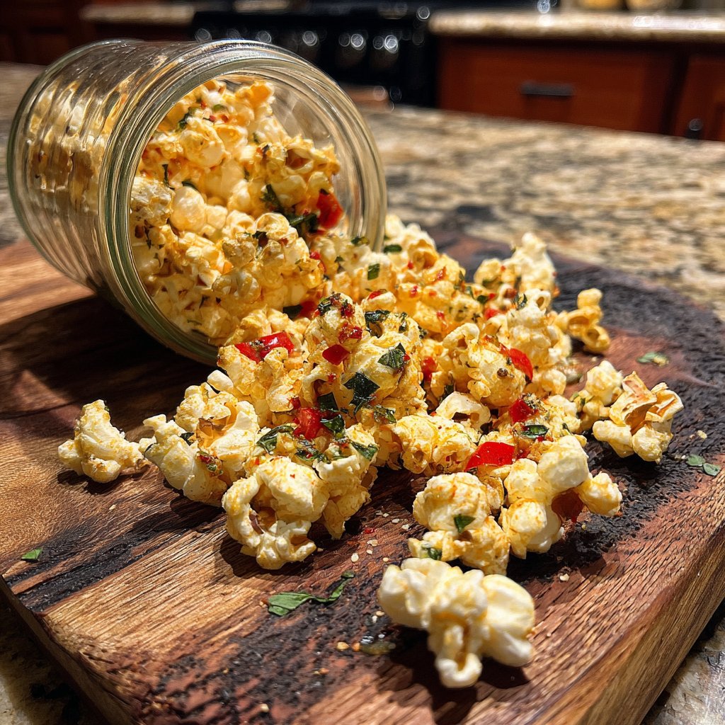 Spicy Tomato Basil Popcorn
